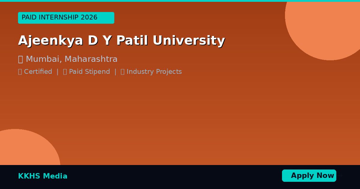 Internship for Ajeenkya D Y Patil University Students 2026