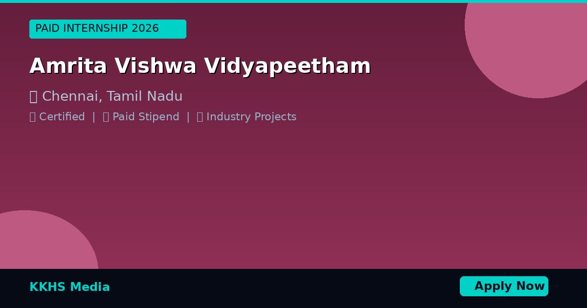 Internship for Amrita Vishwa Vidyapeetham Students 2026