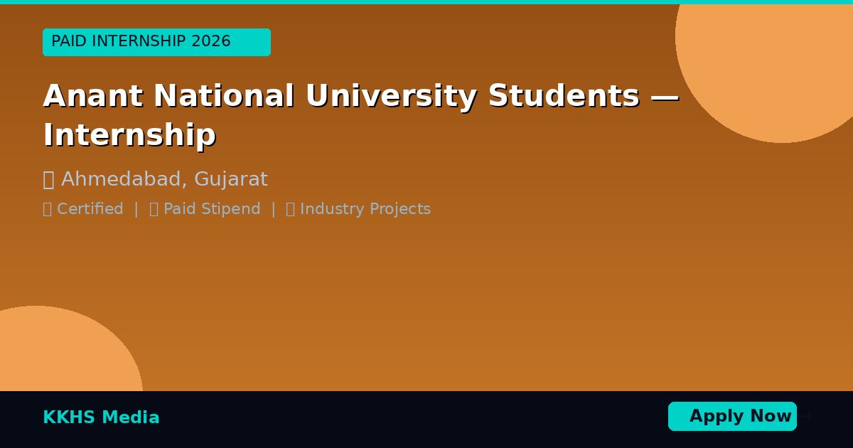 Anant National University Students — Best Internship 2026 | Apply