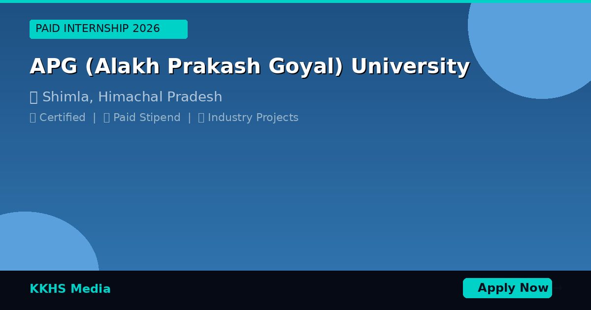 Internship for APG (Alakh Prakash Goyal) University Students 2026