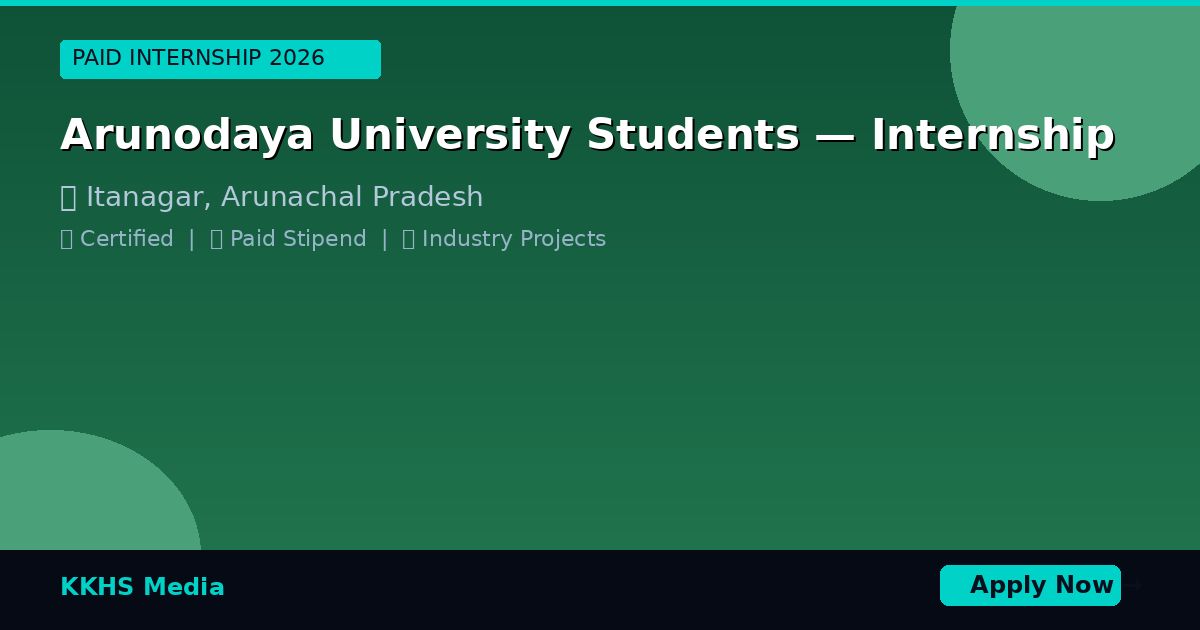 Arunodaya University Students — Best Internship 2026 | Apply