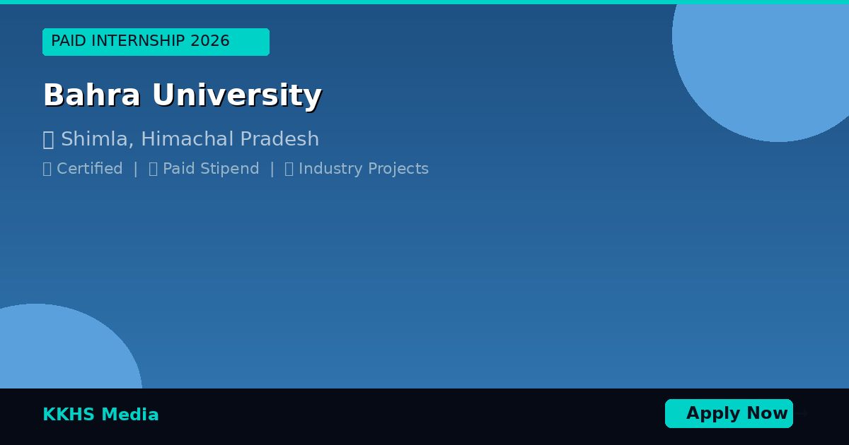 Internship Opportunities for Bahra University Students 2026