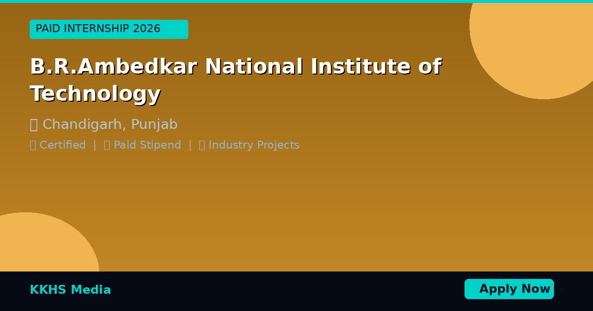 Internship for B.R.Ambedkar National Institute of Technology Students 2026