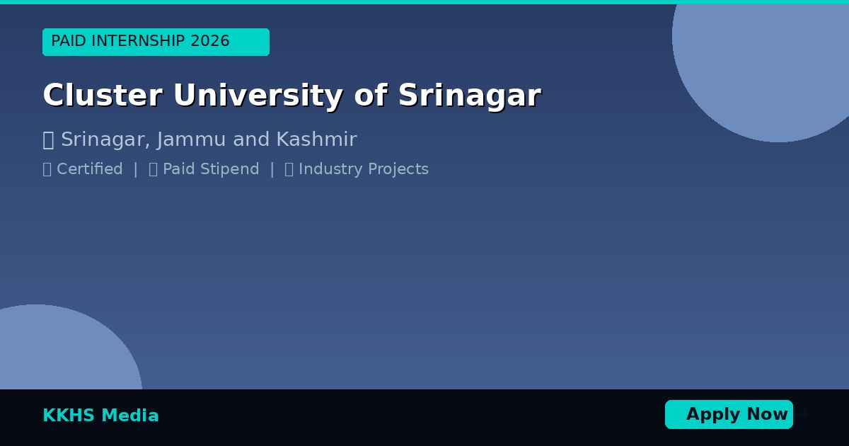 Internship for Cluster University of Srinagar Students 2026