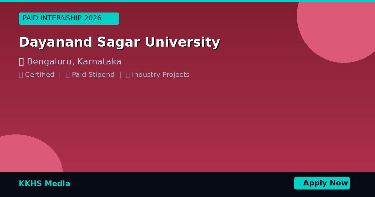 Internship for Dayanand Sagar University Students 2026