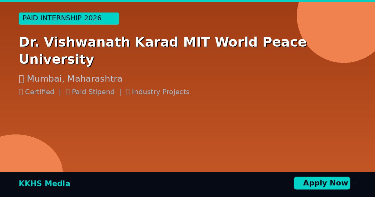 Internship for Dr. Vishwanath Karad MIT World Peace University Students 2026
