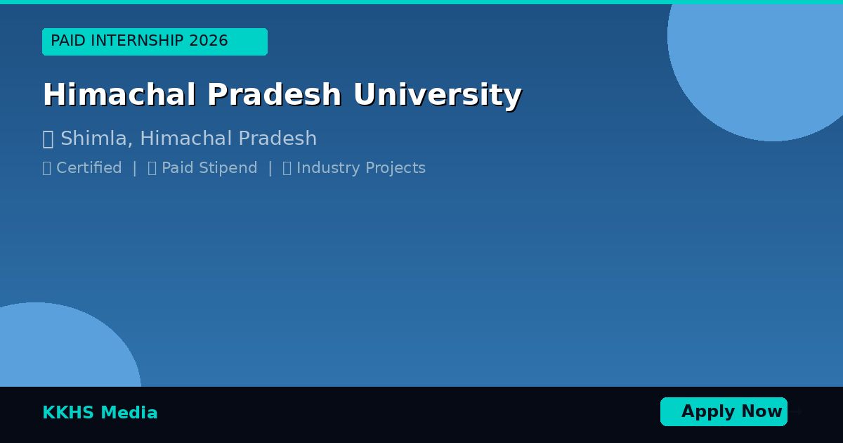 Internship for Himachal Pradesh University Students 2026