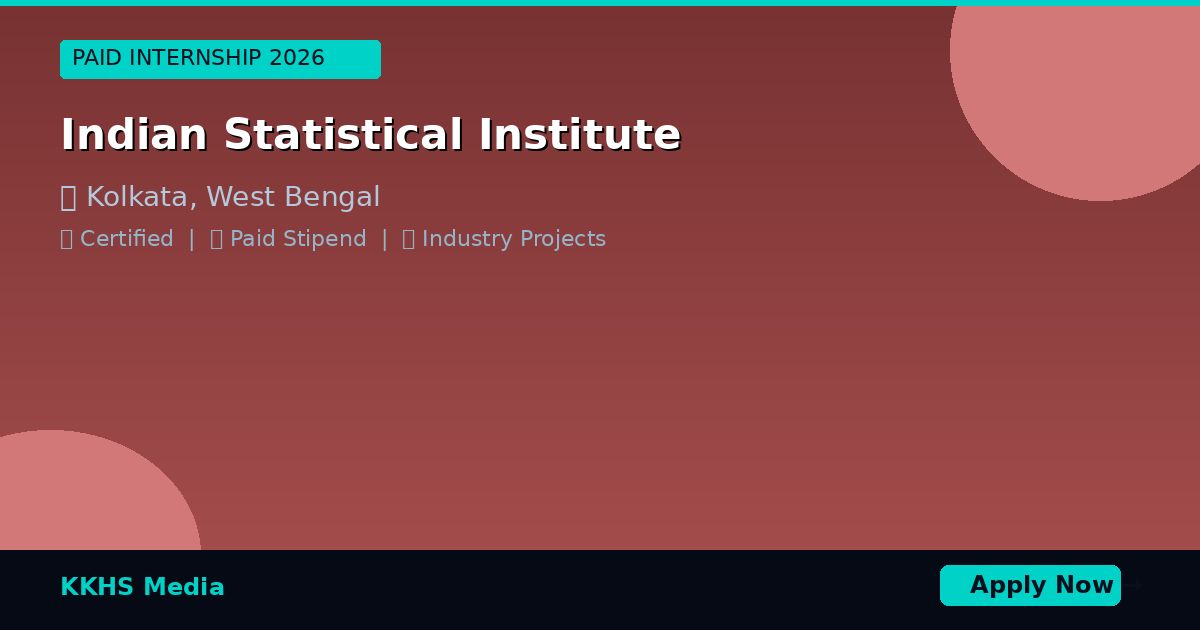Internship for Indian Statistical Institute Students 2026
