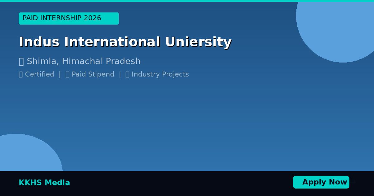Internship for Indus International Uniersity Students 2026