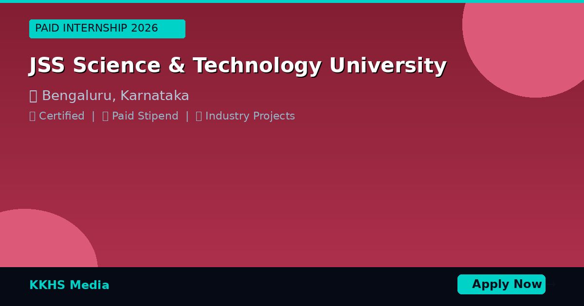 Internship for JSS Science & Technology University Students 2026