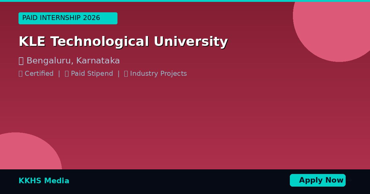 Internship for KLE Technological University Students 2026