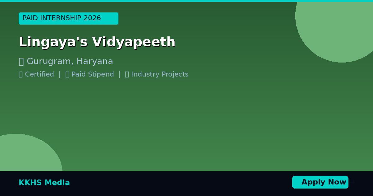 Internship for Lingaya's Vidyapeeth Students 2026
