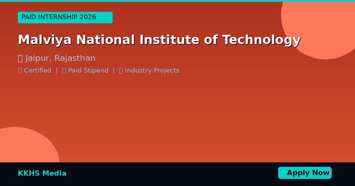 Internship for Malviya National Institute of Technology Students 2026