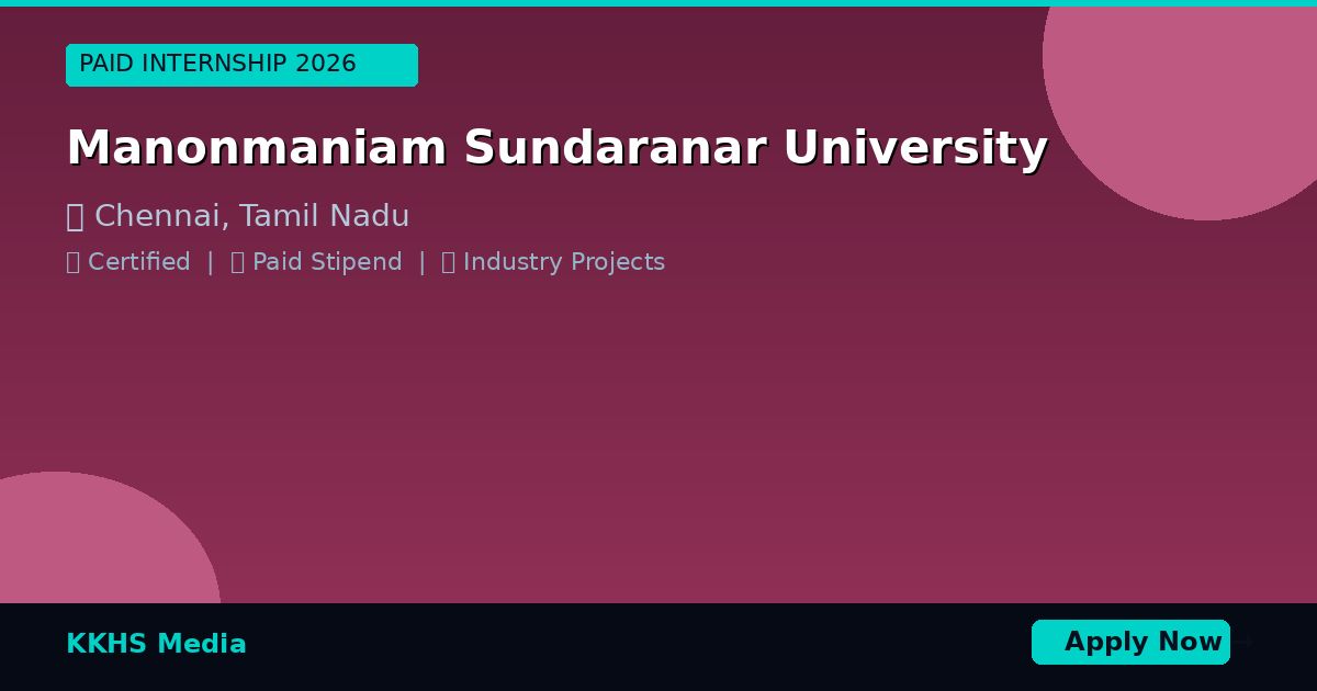 Internship for Manonmaniam Sundaranar University Students 2026