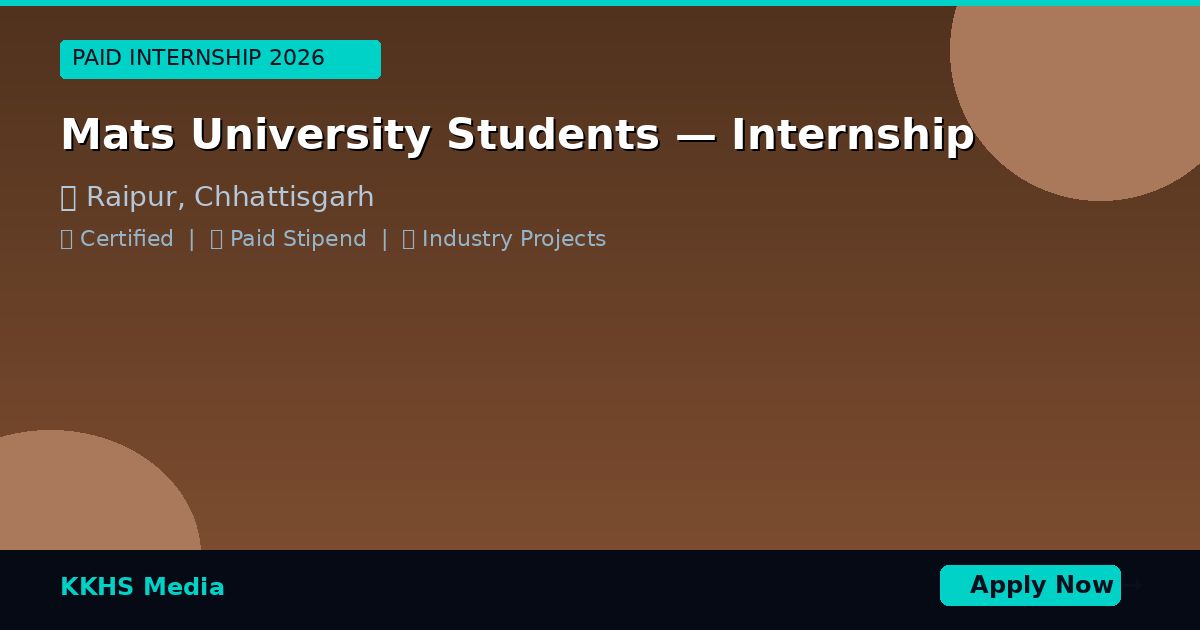 Mats University Students — Best Internship 2026 | Apply