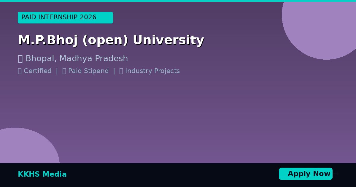 Internship for M.P.Bhoj (open) University Students 2026