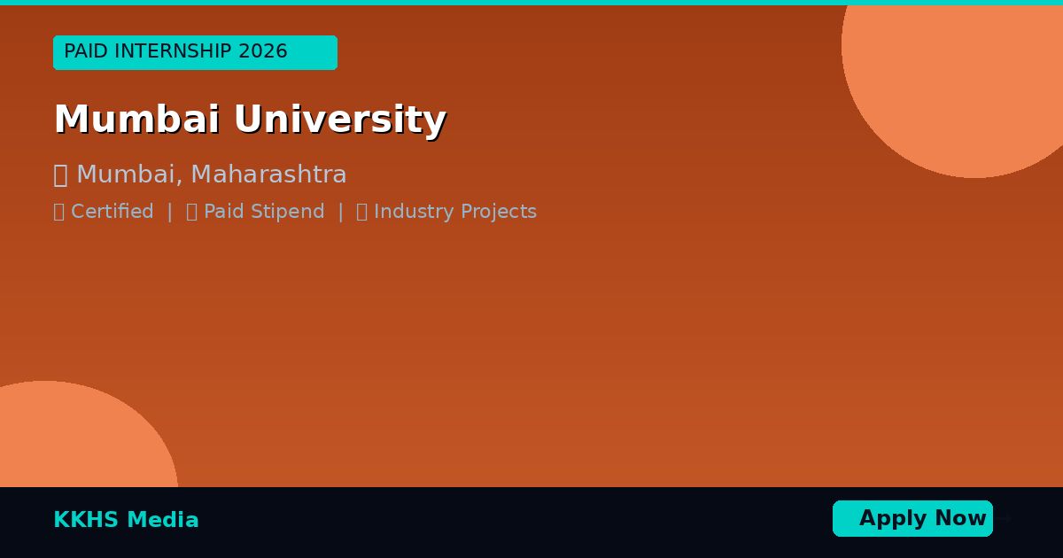 Internship for Mumbai University Students 2026 | Apply Now