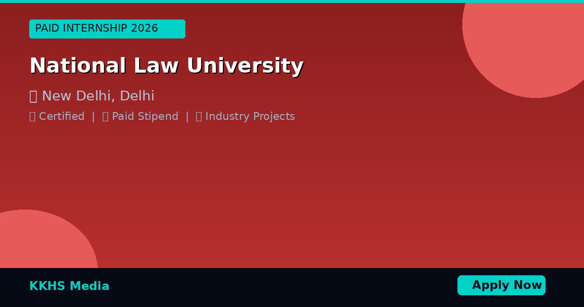 Internship for National Law University Students 2026 | Apply Now