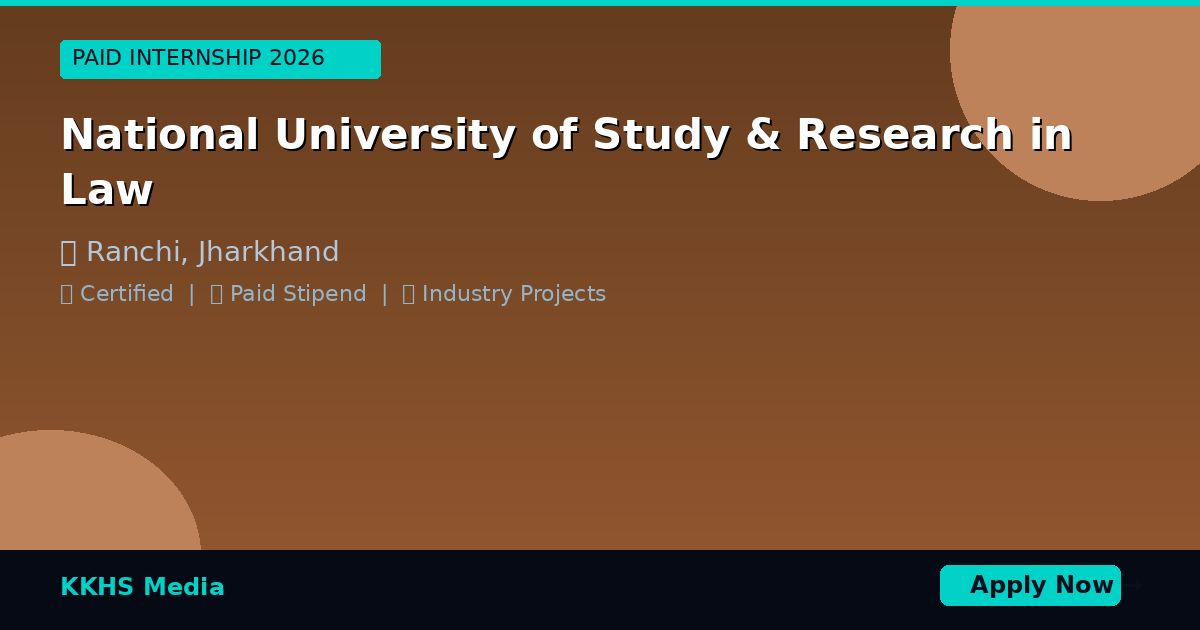Internship for National University of Study & Research in Law Students 2026
