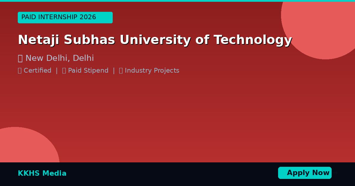 Internship for Netaji Subhas University of Technology Students 2026