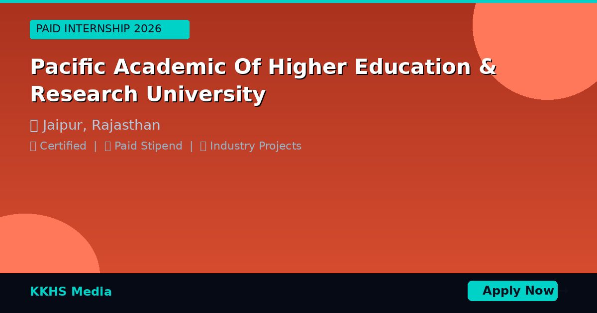 Internship for Pacific Academic Of Higher Education & Research University Students 2026