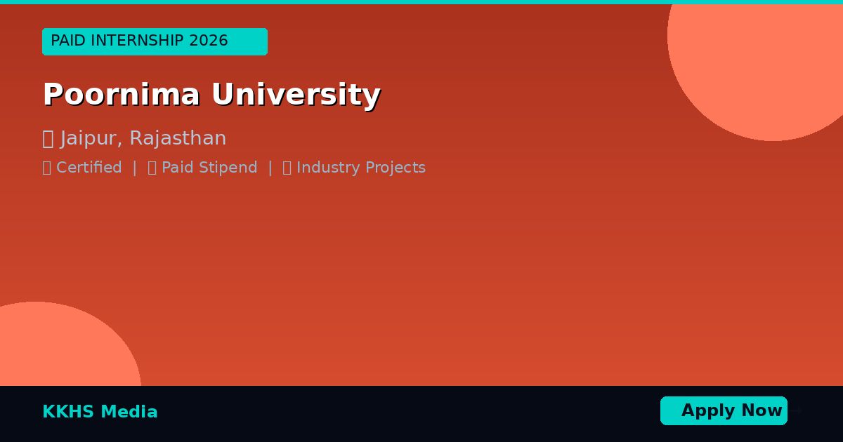 Internship Opportunities for Poornima University Students 2026