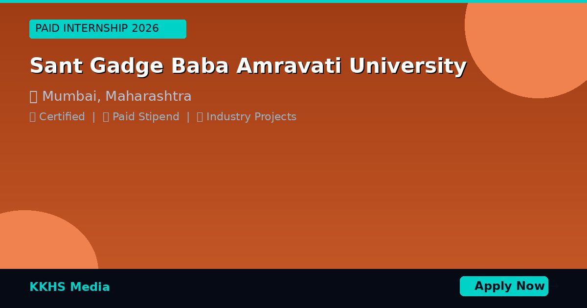 Internship for Sant Gadge Baba Amravati University Students 2026