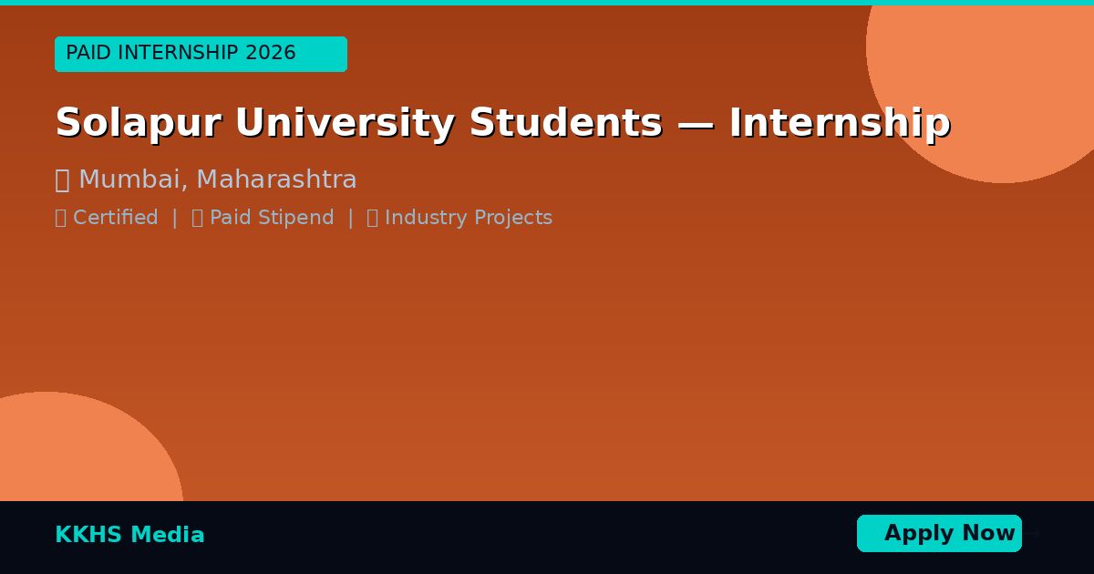 Solapur University Students — Best Internship 2026 | Apply