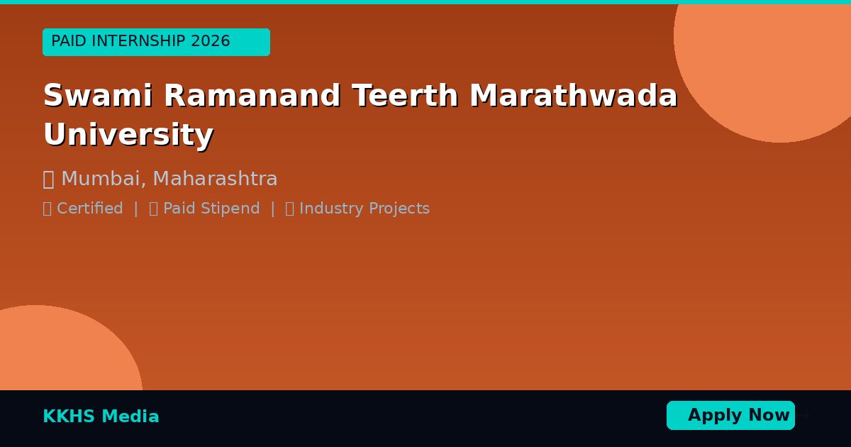 Internship for Swami Ramanand Teerth Marathwada University Students 2026