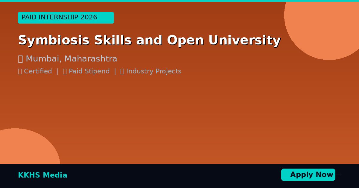 Internship for Symbiosis Skills and Open University Students 2026