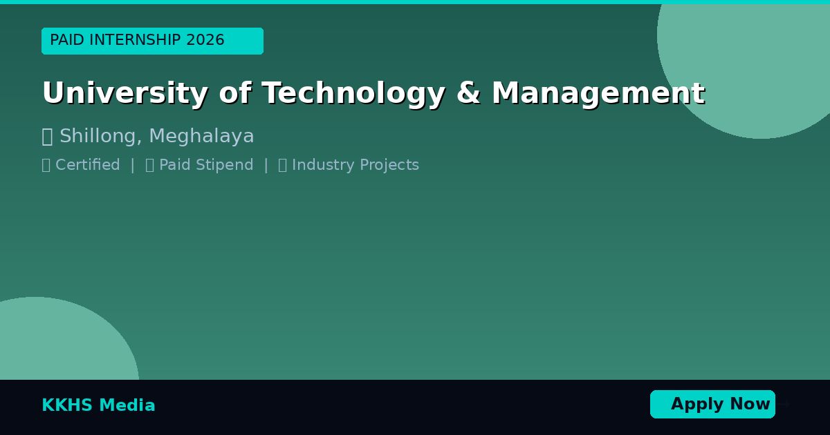 Internship for University of Technology & Management Students 2026