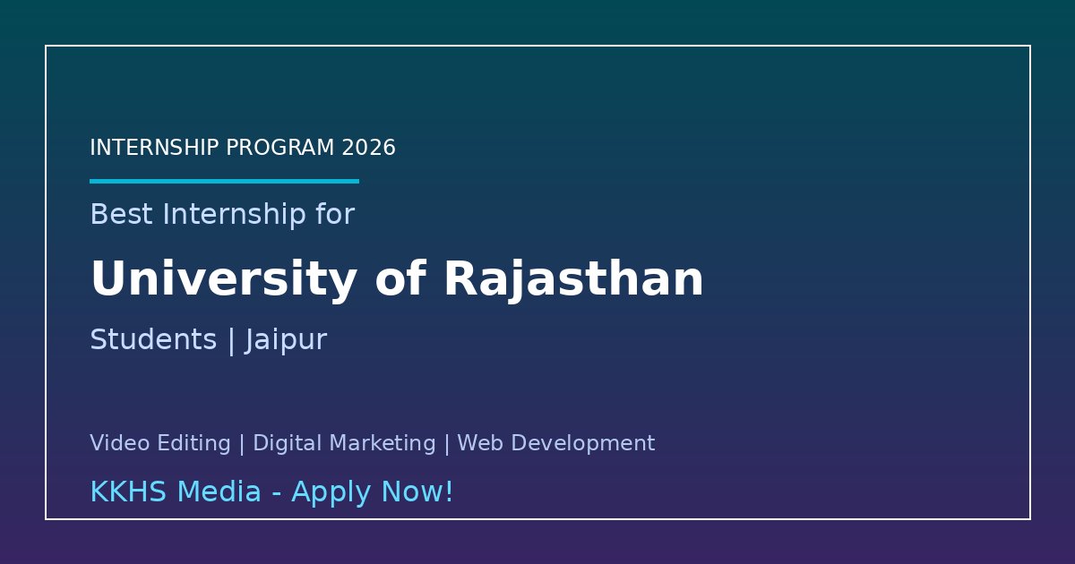 Internship in Jaipur for University of Rajasthan Students 2026